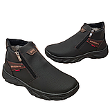 Черевики чоловічі зимові на дві блискавки чорні (Сгб-7-1), фото 5
