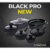 Сотейник -вок Lessner Black Pro New 30 см, з жаростійкою кришкою з обідком із силікону (88374-30-S), фото 3