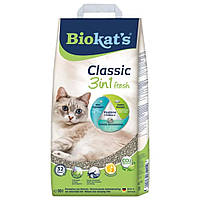 Наполнитель для кошачьего туалета Biokat's Classic Fresh 3in1 бентонитовый, 10 л