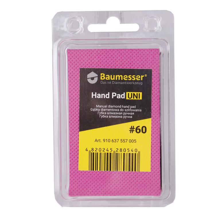 Губка полірувальна алмазна ручна гальванічна Baumesser HAND PAD UNI #60
