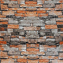 3Д обои самоклеящиеся моющиеся 3,08м x70см x 3мм на клеевой основе в рулоне песочный катеринославсский кирпич, фото 2