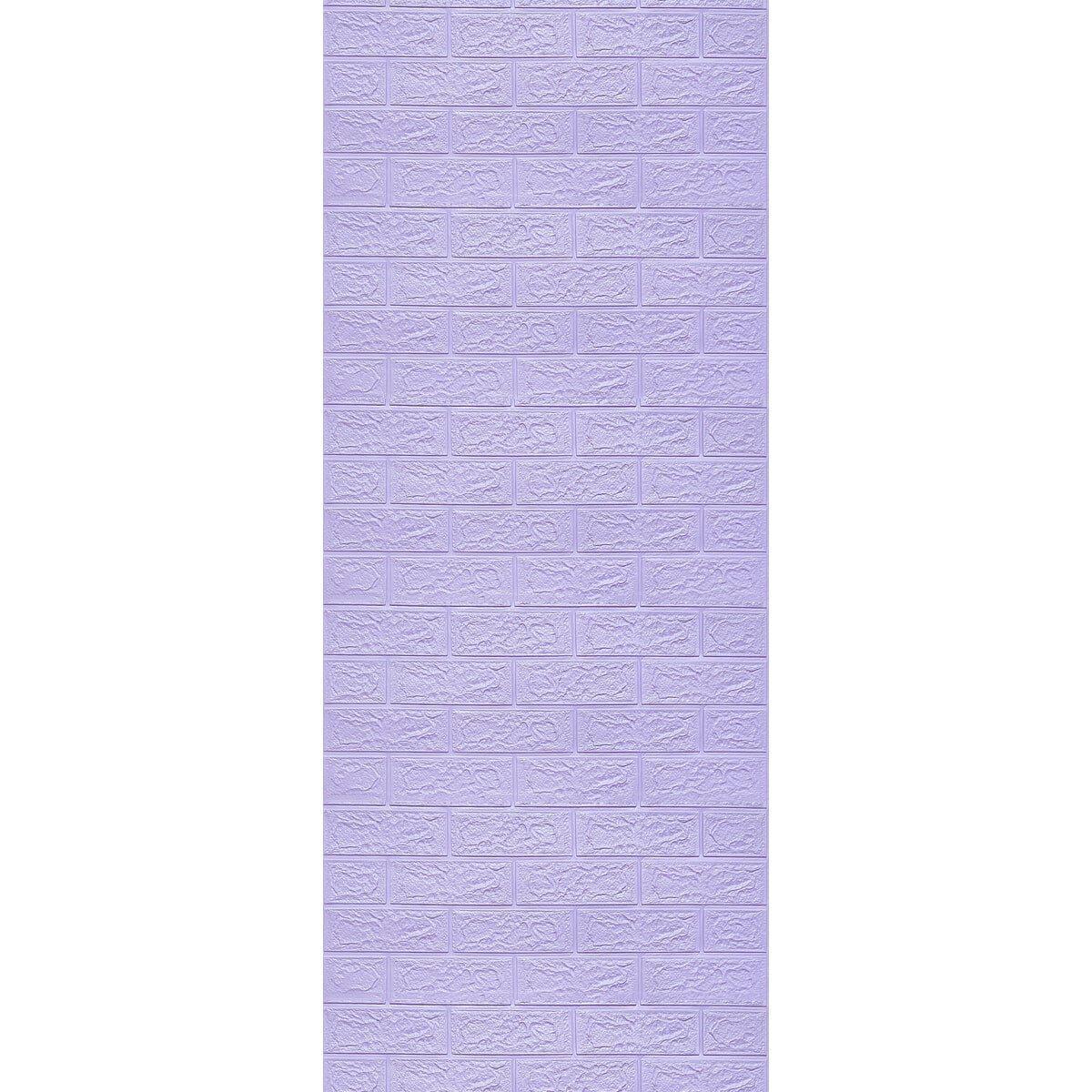 3Д шпалери самоклеючі миються 3,08м x70см x3мм на клейовій основі в рулоні світло-фіолетова цегла