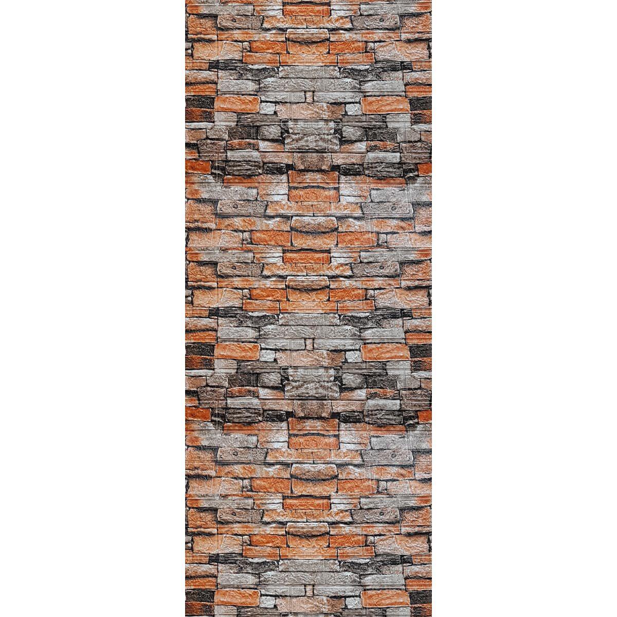 3Д обои самоклеящиеся моющиеся 3,08м x70см x 3мм на клеевой основе в рулоне песочный катеринославсский кирпич