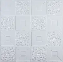 А 3D панель для стен белая орнамент ( HP-HC01-5 ) самоклеющаяся 3D панель