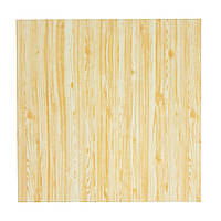 Самоклеюча 3D панель 700x700x5мм Бежевий імітація дерева вагонка (HSMW-17)