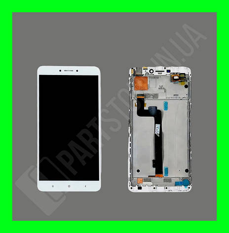 Дисплей Xiaomi Mi Max 2 із сенсором і рамкою, білий (оригінальні комплектуючі), фото 2