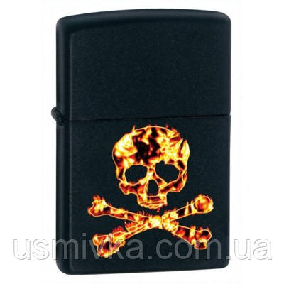 Запальничка Zippo 28044 FIERY SKULL AND CROSS BONES, фото 1