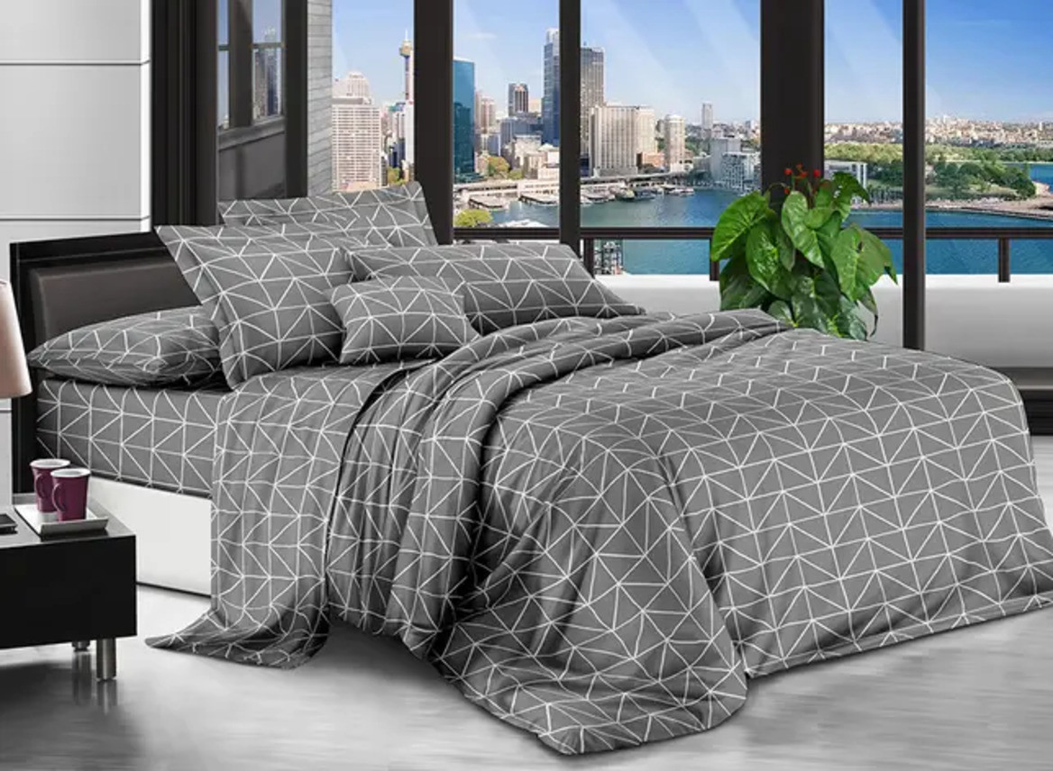 Постільний комплект двоспальний 180*220 Бязь Економ бавовна поліестер (21045) Сучасна постільна білизна, фото 1