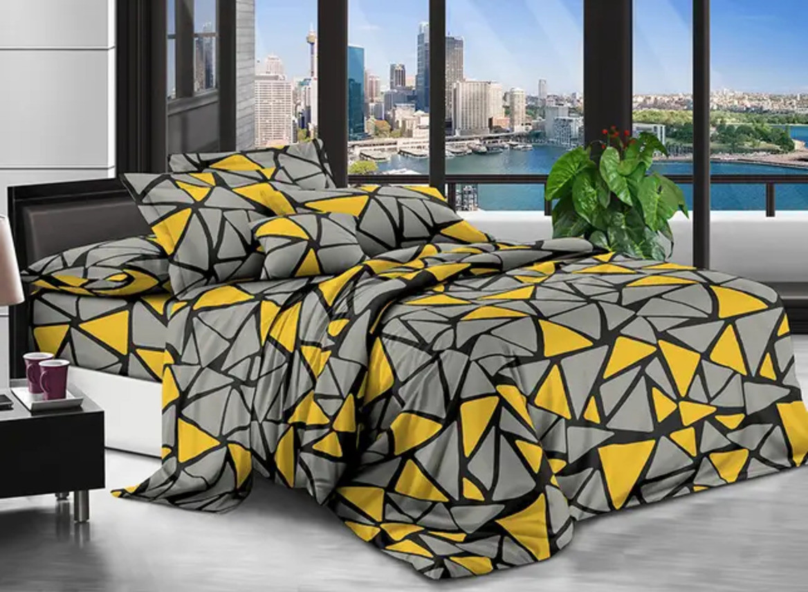 Постільний комплект двоспальний 180*220 Бязь Економ бавовна поліестер (21072) Сучасна постільна білизна, фото 1