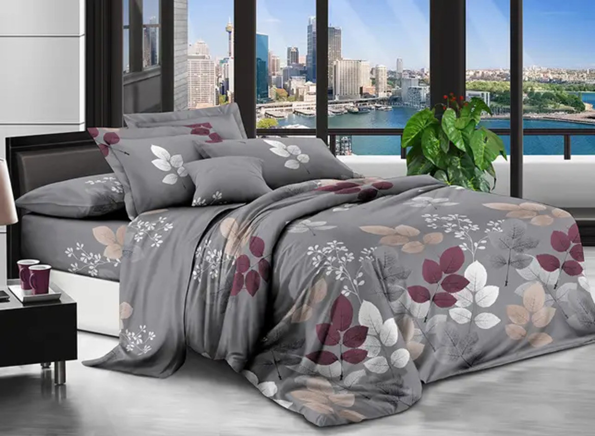 Євро комплект постільної білизни 200*220 Бязь Економ бавовна поліестер (21078) Красиві постільні комплекти, фото 1