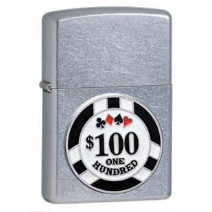 Бензинова запальничка Zippo 24053 Street Chrome (фішки для гри в покер).