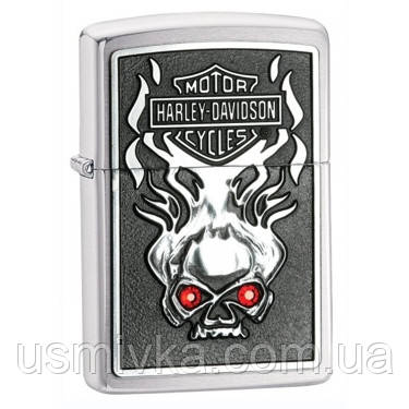 Бензинова запальничка Zippo 28267 SKULL W/RED CRYSTL., фото 1