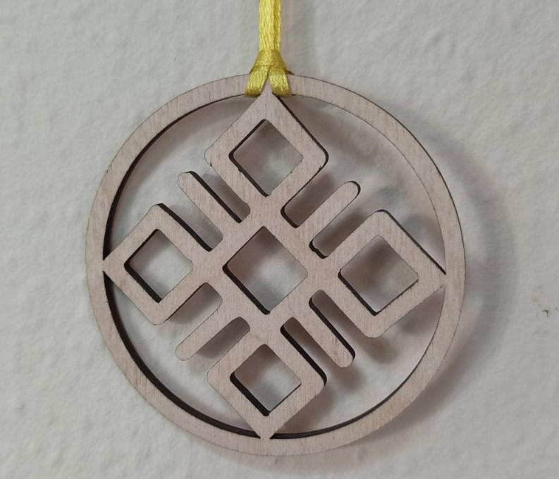 Підставка під чашку та підвіска в автомобіль 8 см "Руна (лісова пісня - Мавкa)" кругла з оригінальним наскрізним малюнком. Фанера, фото 1