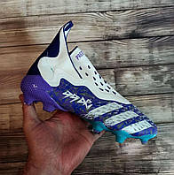 Футбольні бутси Adidas PREDATOR FREAK + FG копи для футболу адідас предатор фрік без шнурків