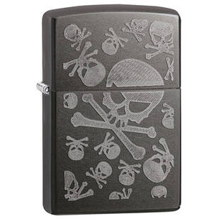 Запальничка Zippo 28685 Iced Skulls чорна 28685