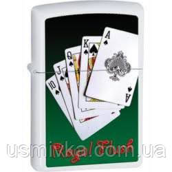 Запальничка Zippo 28038 ROYAL FLUSH біла 28038