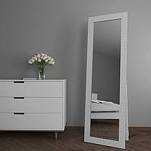 Дзеркало в білій рамі підлогове 176х56 Black Mirror ростове для ванної кімнати