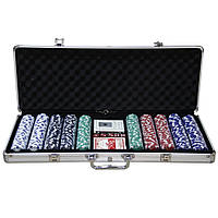 Профессиональный покерный набор в алюминиевом кейсе 500 фишек 62024