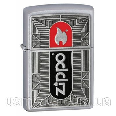 Запальничка Zippo 24830 Zippo Flame Emblem сіра 24830, фото 1