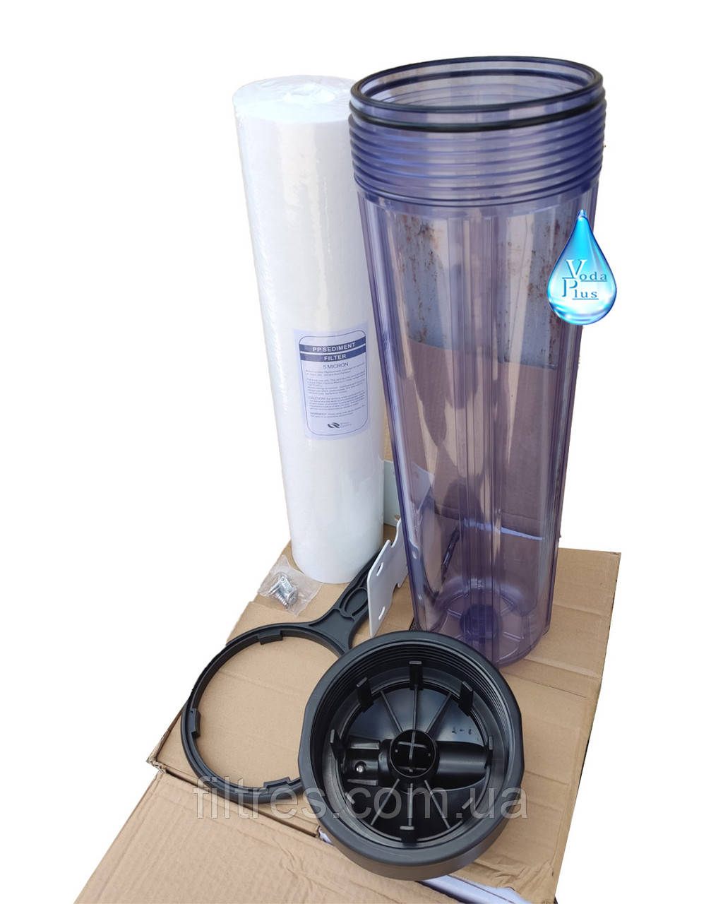 Магістральний прозорий фільтр TIGER FILTRATION з картриджем