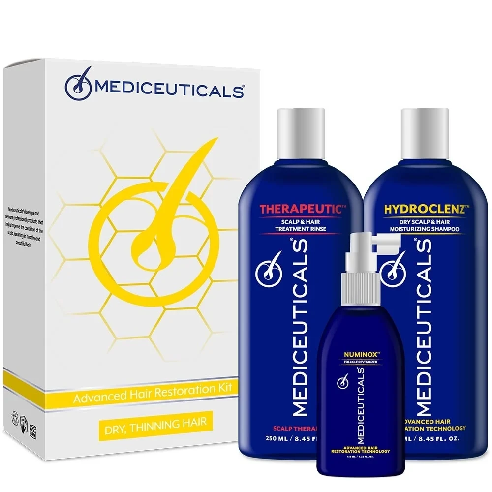 Набір для стимулювання росту волосся у чоловіків - Mediceuticals Advanced Hair Restoration Kit Dry 3шт. (2х250ml;125ml)