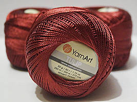 Нитки пряжа для в'язання віскозна TULIP Туліп від YarnArt Ярнарт № 422 - вишня