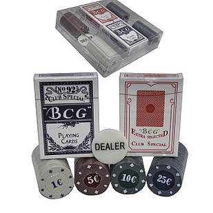 Покерний набір 100 фішок і карти, подарунковій упаковці. PN62008