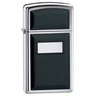 Запальничка Zippo 1655 (шт.) Ultralite black Чорна пластикова накладка