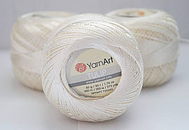 Нитки пряжа для в'язання віскозна TULIP Туліп від YarnArt Ярнарт № 402  молочний