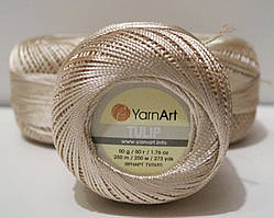 Нитки пряжа для в'язання віскозна TULIP Туліп від YarnArt Ярнарт № 404 - св. беж