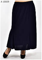 Синяя летняя женская длинная юбка из масла батал с 68 по 80 размер