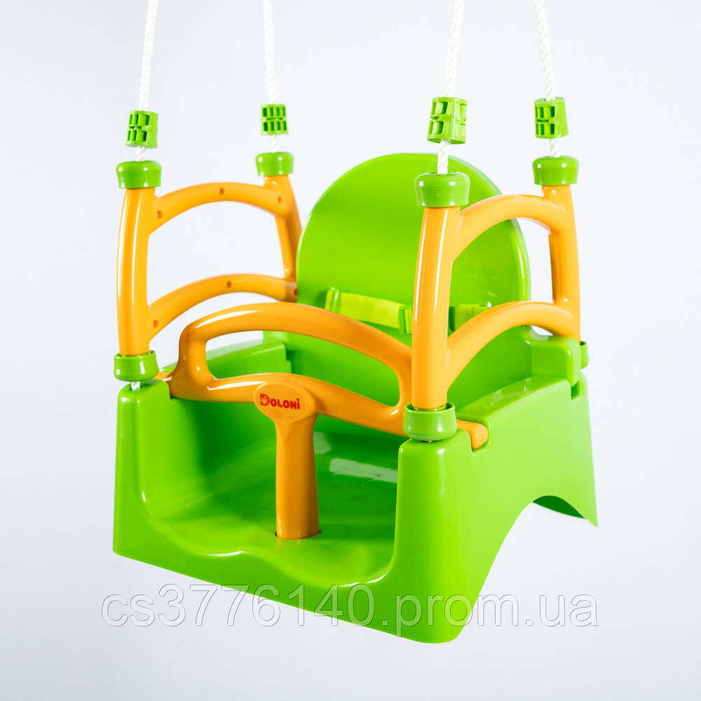 Дитяча гойдалка для дому зелена, гойдалка складана підвісна Doloni, Пластикова гойдалка для дитячих майданчиків