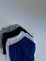 Молодежные спортивные повседневные трикотажные однотонные женские шорты с завышенной талией