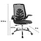 Ергономічне комп'ютерне крісло сітка Glory чорне на хромованій ніжці в офіс, фото 2