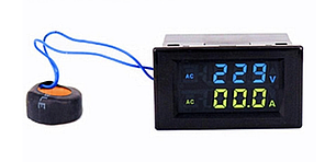 Цифровий вольтметр/амперметр D85-2042A 80-500В, 0-100А, ЖК дисплей, чорний корпус
