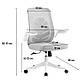 Сіре комп'ютерне крісло на коліщатках сітка Glory на білій ніжці для офісу, фото 4