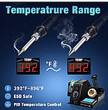 Комплект паяльної станції LONOVO, Регульована температура (C/F), 10-хвилинний сплячий режим (товар Б/У), фото 2
