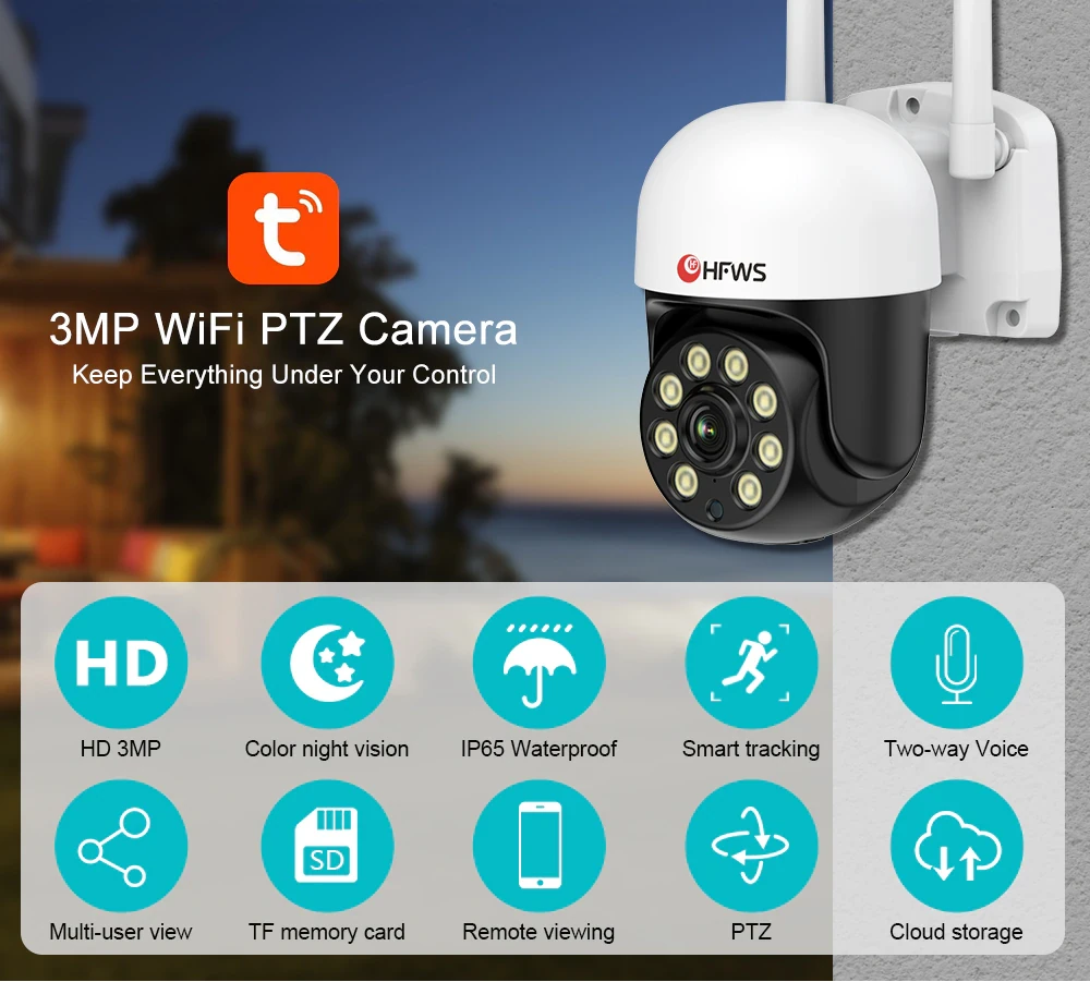 Зовнішня камера відеоспостереження Wifi IP-камера Smart Розумний дім