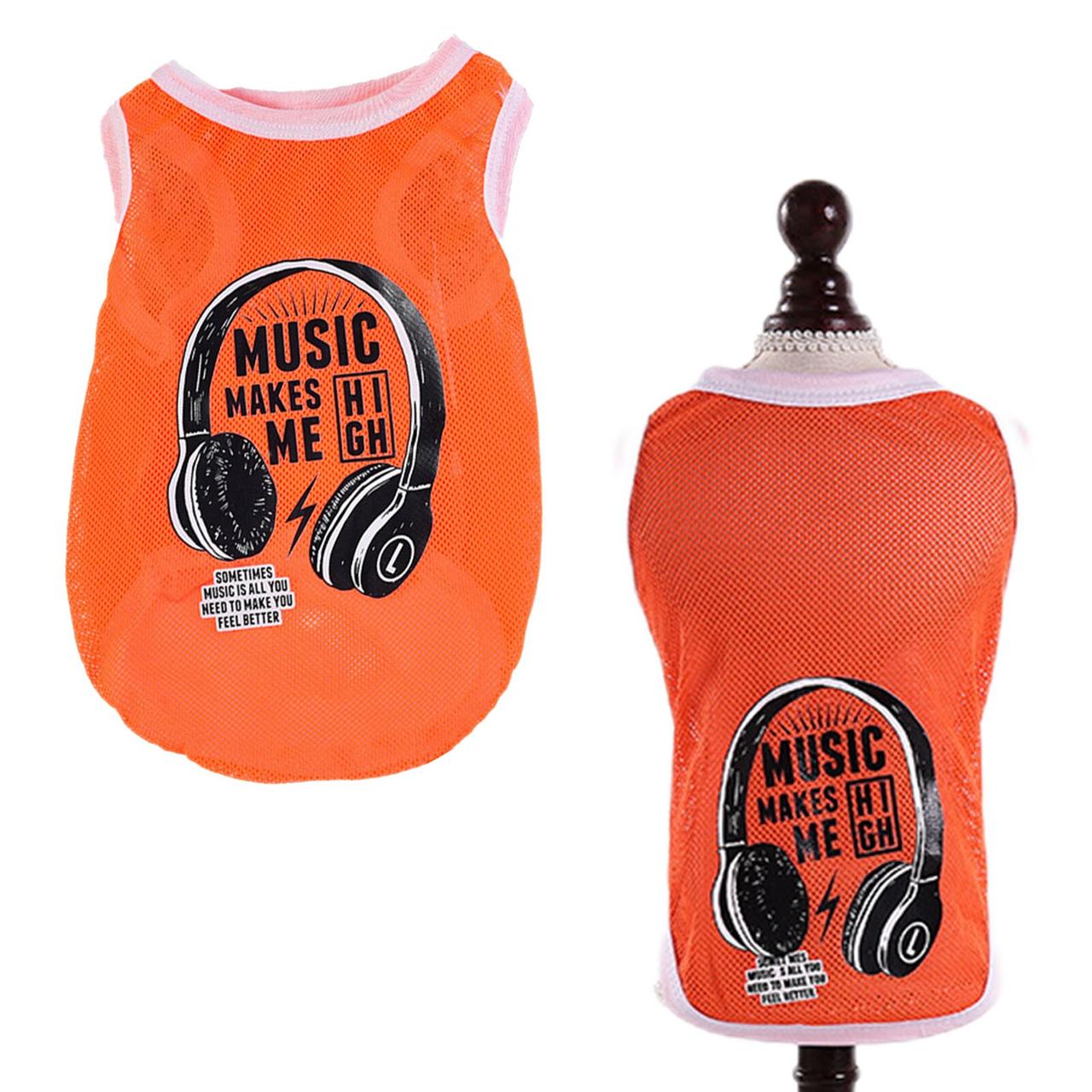 Майка для собак Pet Style "Music" Помаранчева XS