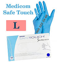 Рукавиці нітрилові блакитні Medicom Safe Touch розмір L, щільність 4.2г, уп100 шт.