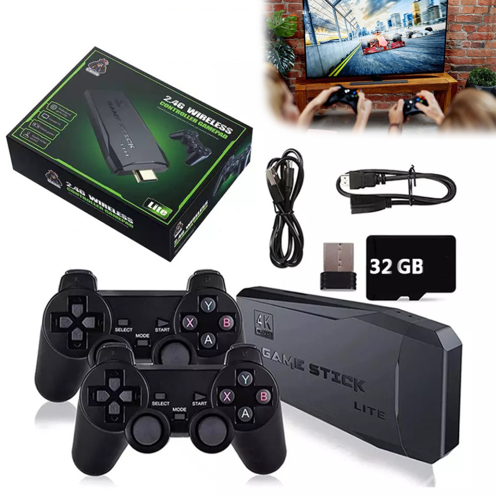 Ігрова приставка для телевізора HDMI з бездротовими джойстиками Game Stick Lite 32Gb 4K TV, Y-3 Lite