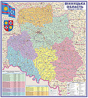 Карта Вінницької області адміністративно-територіальний устрій 125х112 см М 1: 200 000 ламінований папір (4820114953476)