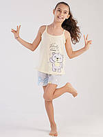 Комплект майка с шортами для девочки Vienetta, Желтый, Рост 98-104 (3-4 года)
