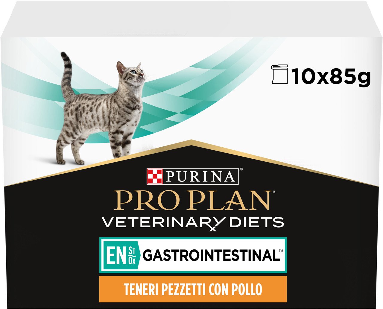 Упаковка вологого дієтичного корму для кошенят та дорослих котів Purina Pro Plan Veterinary Diets EN Gastrointestinal при хворобах