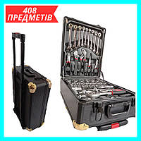 Большой набор инструментов предметов 408 в 1 для дома, Набор инструмента в чемодане головки с трещоткой WMC