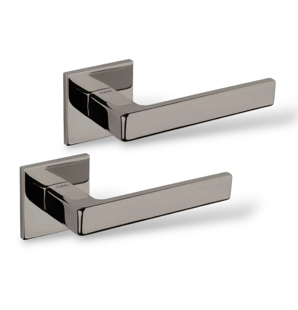 Ручки дверні TUPAI 3095Q 5S-49 чорний нікель (для міжкімнатних/вхідних дверей ), фото 1