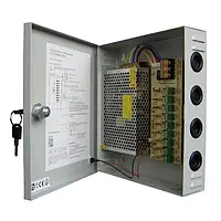 Блок питания Voltronic 12V-15A/9CH импульсный, в боксе с замком перфорированный, 9-ти канальный, Q20