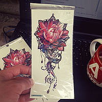 Тату tattoo тимчасове тату наклейка на тіло квітка