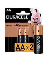 Батарейка АА Duracell 2шт в упаковке, щелочные батарейки LR6 от Duracell