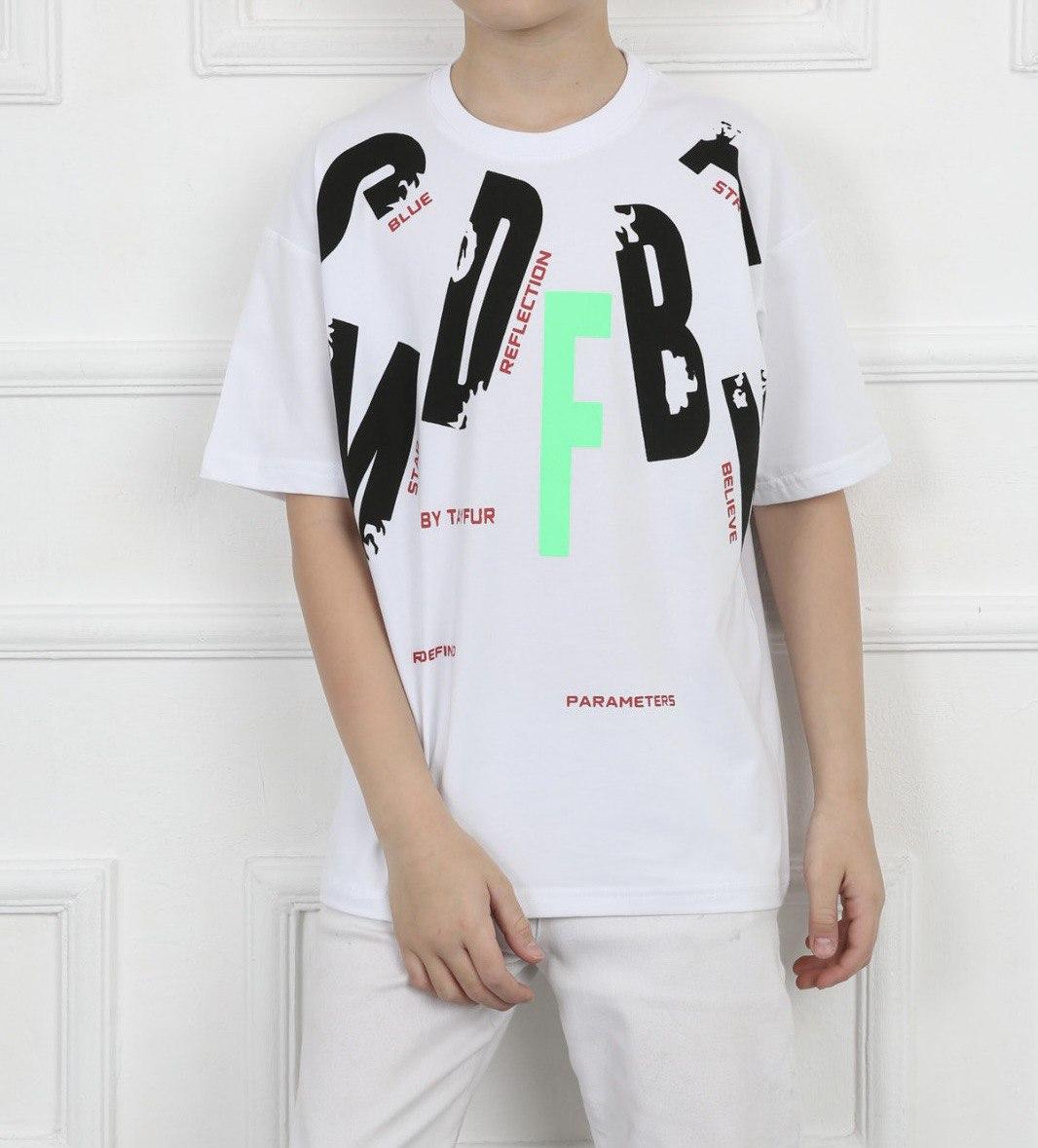 Біла футболка для хлопчика зріст 140,152 Doffbi-Tayfur Туреччина, фото 1